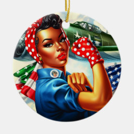 Rosie the Riveter Pin-up Girl jul Ornament