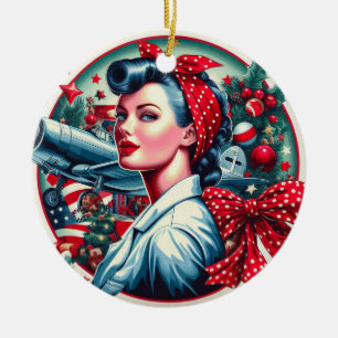 Rosie the Riveter Pin-up Girl jul Ornament