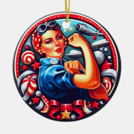 Rosie the Riveter Pin-up Girl jul Ornament