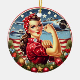 Rosie the Riveter Pin-up Girl jul Ornament