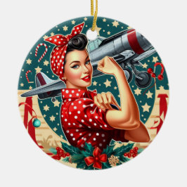 Rosie the Riveter Pin-up Girl jul Ornament