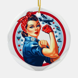 Rosie the Riveter Pin-up Girl jul Ornament