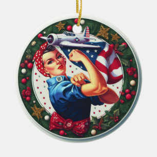 Rosie the Riveter Pin-up Girl jul Ornament