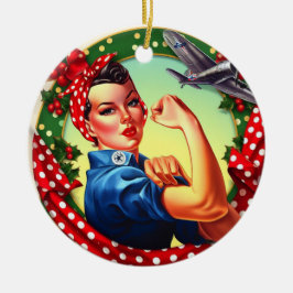 Rosie the Riveter Pin-up Girl jul Ornament