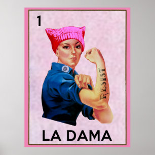 Rosie the Riveter Resists La Dama Loteria Poster