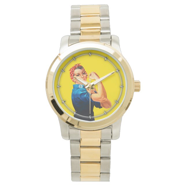 Rosie the Riveter Retro Design Stil Armbandsur (Framsida)
