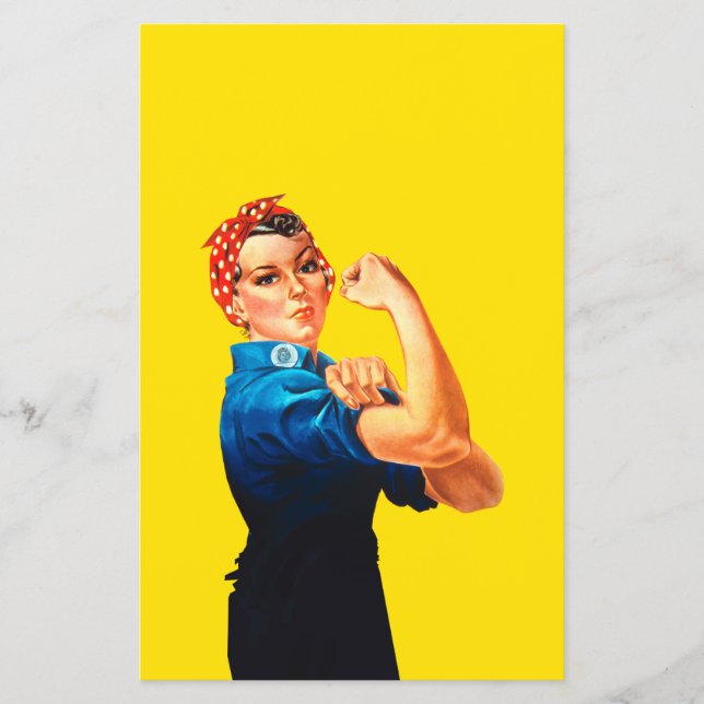 Rosie the Riveter Retro Design Stil Flygblad (Framsidan)