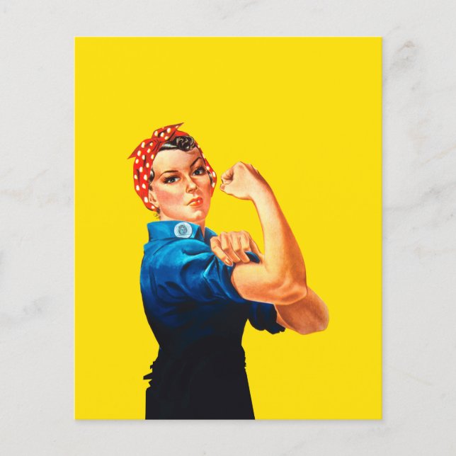 Rosie the Riveter Retro Design Stil Flygblad (Framsidan)