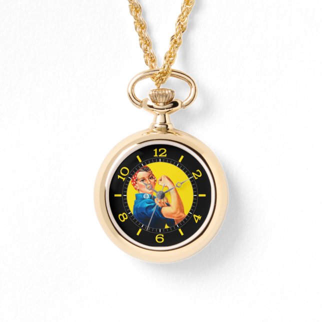 Rosie the Riveter Retro Design Stil-uppringningen Armbandsur (Framsida)