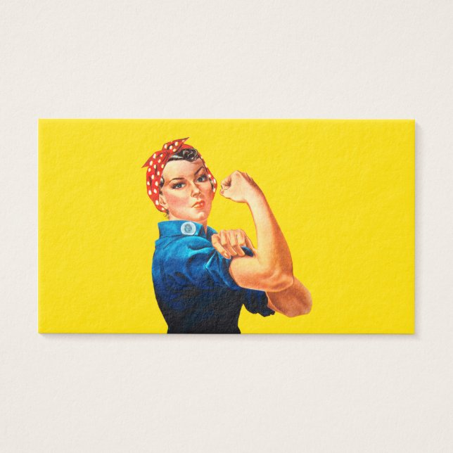Rosie the Riveter Retro Design Stil Visitkort (Framsidan)
