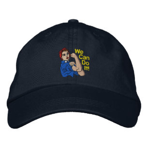 Rosie the Riveter Retro Stil Embroidery Broderad Keps