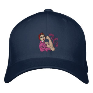 Rosie the Riveter Retro Stil Embroidery Broderad Keps