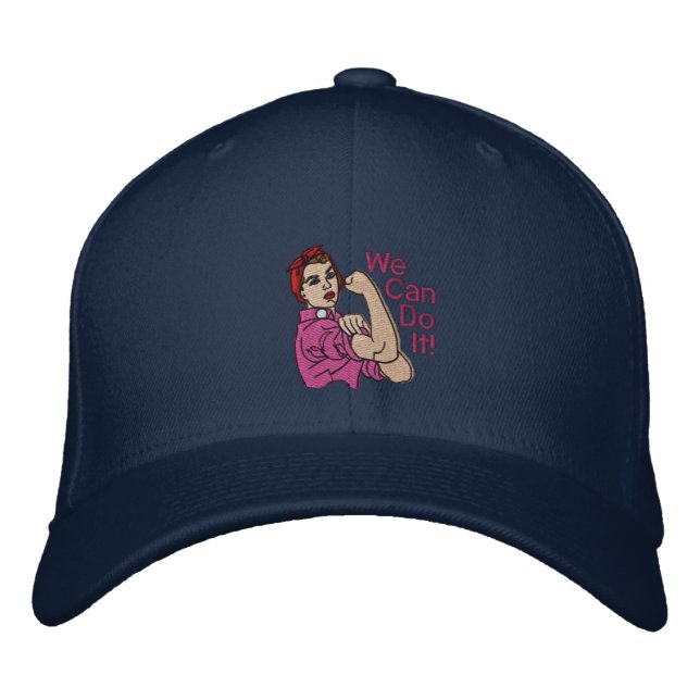 Rosie the Riveter Retro Stil Embroidery Broderad Keps (Framsida)