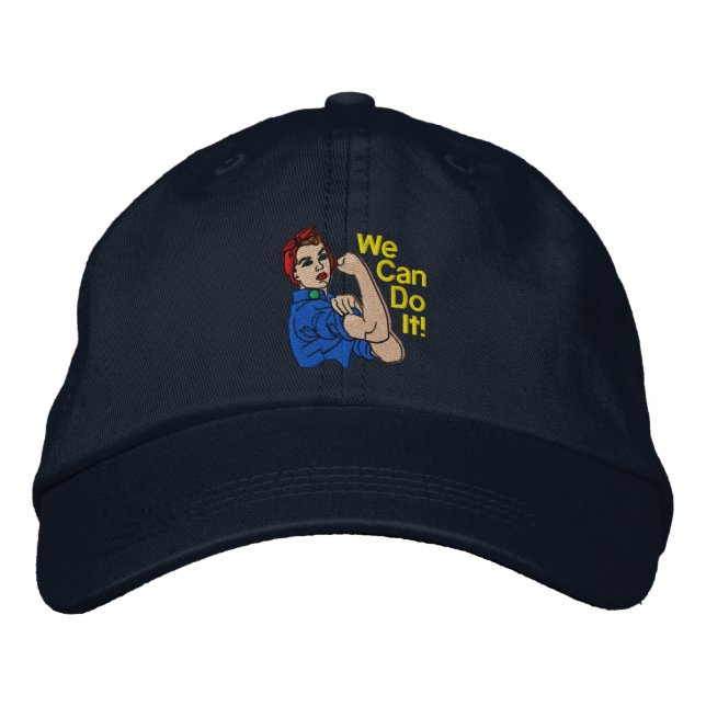 Rosie the Riveter Retro Stil Embroidery Broderad Keps (Framsida)