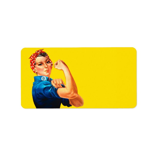 Rosie the Riveter Retro Stil Icon Adressetikett (Framsidan)