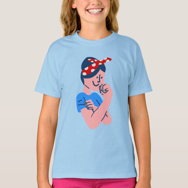 Rosie the Riveter rockabilly retro ikon T Shirt (Framsida)