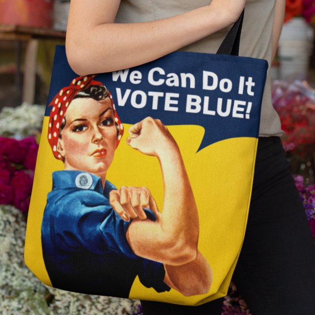 Rosie the Riveter | Röstblått | Tote Bag Tygkasse (Skapare uppladdad)