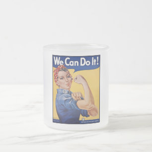 Rosie the Riveter: Starka Kvinnor Kvinnlig Empower Frostad Glasmugg