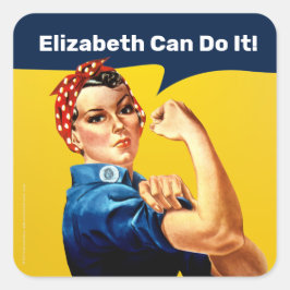 Rosie the Riveter | Sticker | Anpassa Fyrkantigt Klistermärke