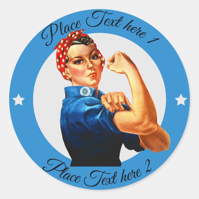 Rosie the Riveter - Sticker Runt Klistermärke (Framsida)
