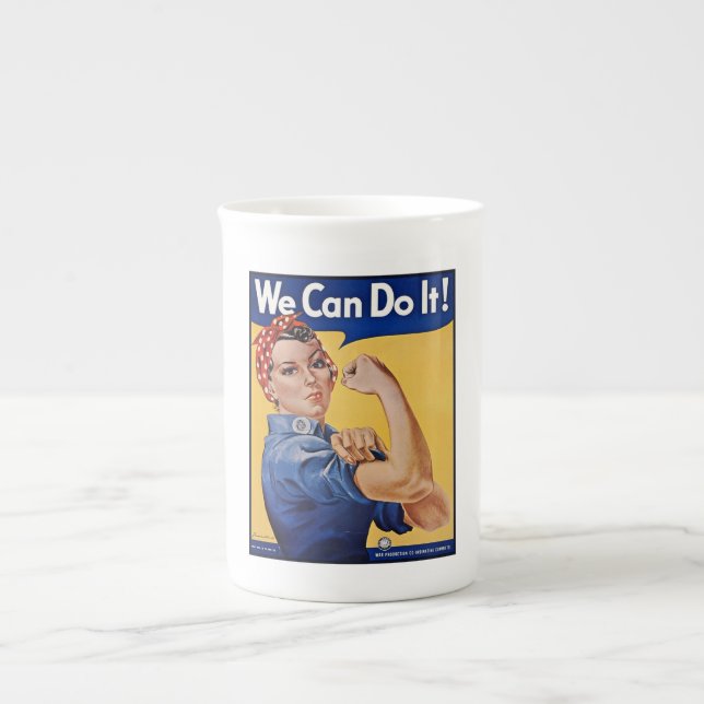 Rosie the Riveter: Strong Women Female Empowerment Benporslin Mugg (Framsidan)