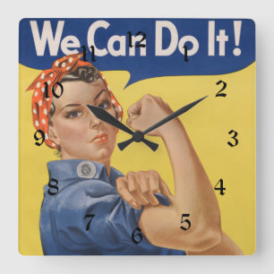 Rosie the Riveter: Strong Women Female Empowerment Fyrkantig Klocka