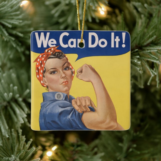 Rosie the Riveter: Strong Women Female Empowerment Julgransprydnad Keramik (Träd)