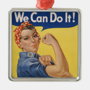 Rosie the Riveter: Strong Women Female Empowerment Julgransprydnad Metall