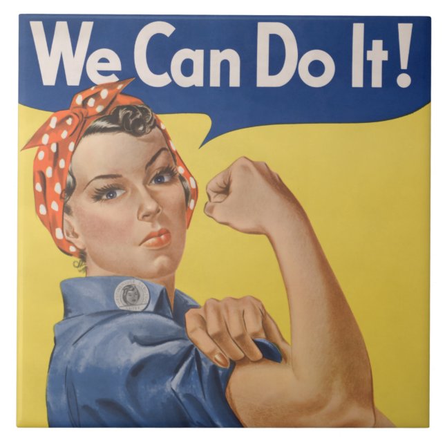 Rosie the Riveter: Strong Women Female Empowerment Kakelplatta (Framsidan)
