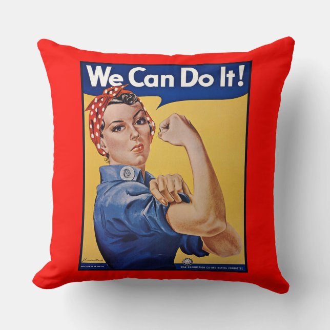 Rosie the Riveter: Strong Women Female Empowerment Kudde (Framsida)