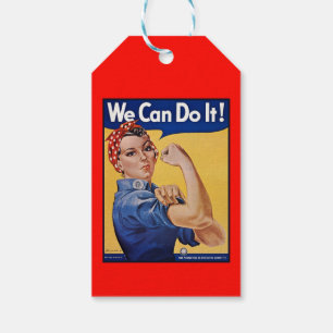 Rosie the Riveter: Strong Women Female Empowerment Presentetikett