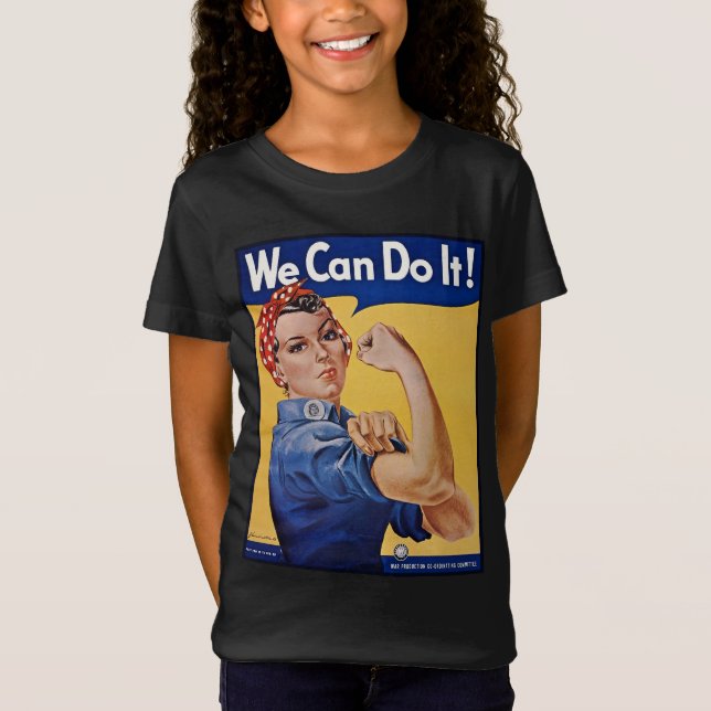 Rosie the Riveter: Strong Women Female Empowerment T Shirt (Framsida)