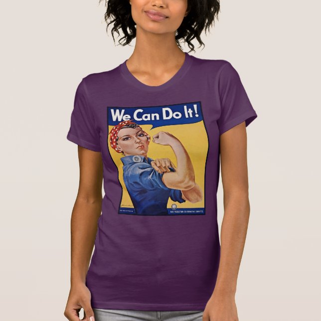 Rosie the Riveter: Strong Women Female Empowerment T Shirt (Framsida)