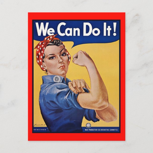 Rosie the Riveter: Strong Women Female Empowerment Vykort (Framsida)