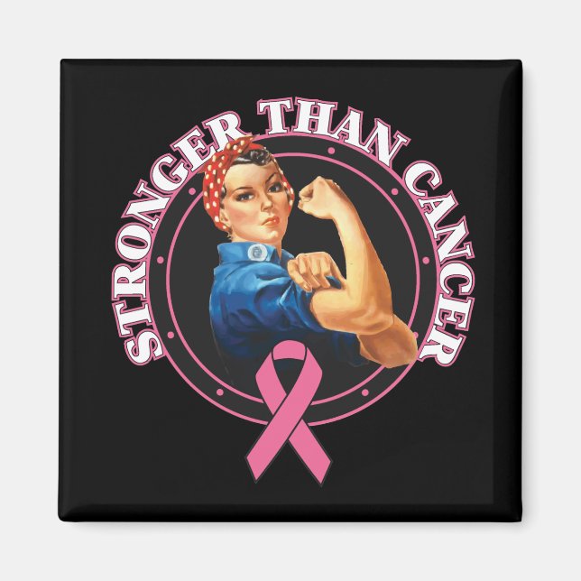 Rosie the Riveter Stronger than Breast Cancer Magnet (Framsidan)
