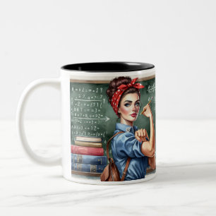 Rosie the Riveter Teacher Två-Tonad Mugg