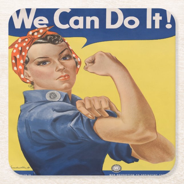 Rosie the Riveter Underlägg Papper Kvadrat (Framsidan)