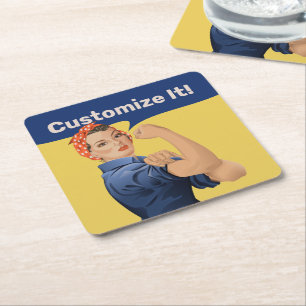 Rosie the Riveter Underlägg Papper Kvadrat