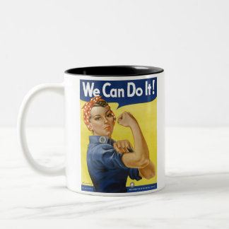 Rosie the Riveter Unedited Vintage Photos Old Aest Två-Tonad Mugg