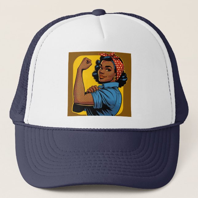 Rosie the Riveter, vi kan göra det! afrikansk amer Keps (Framsida)