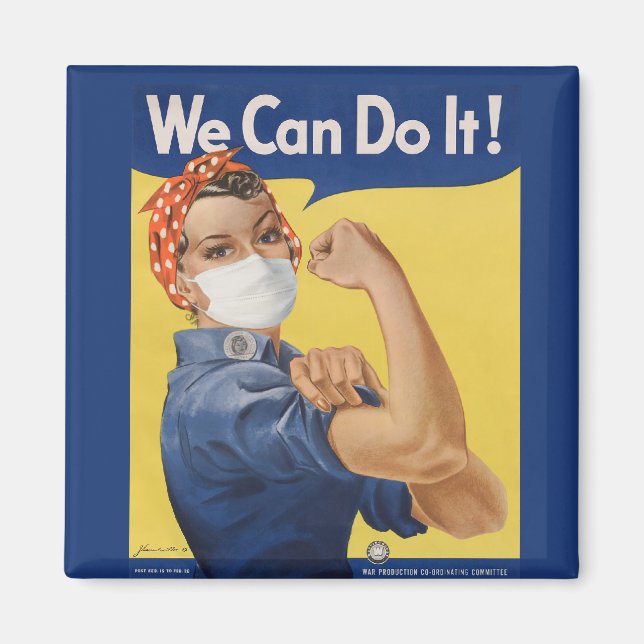 Rosie the Riveter: "Vi kan göra det!" Främjande Magnet (Framsidan)