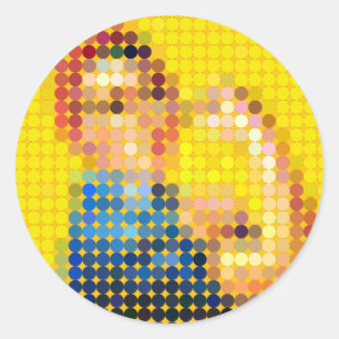 Rosie the Riveter "Vi kan göra det!" pixeldot Runt Klistermärke
