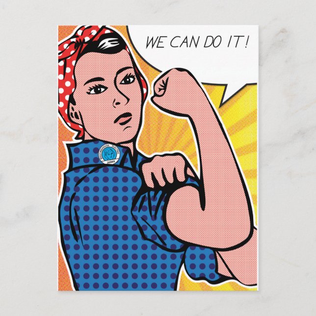 Rosie the Riveter, vi kan göra det! Popup-konturpu Vykort (Framsida)