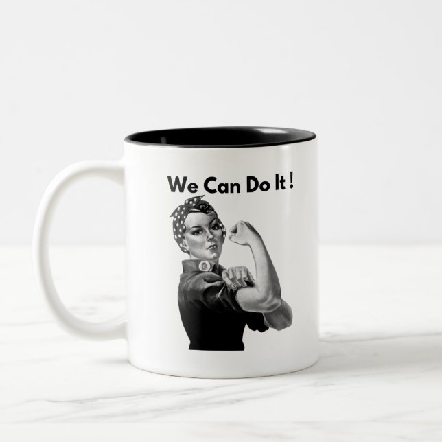 Rosie The Riveter Vi Kan Göra Det Två-Tonad Mugg (Vänster)