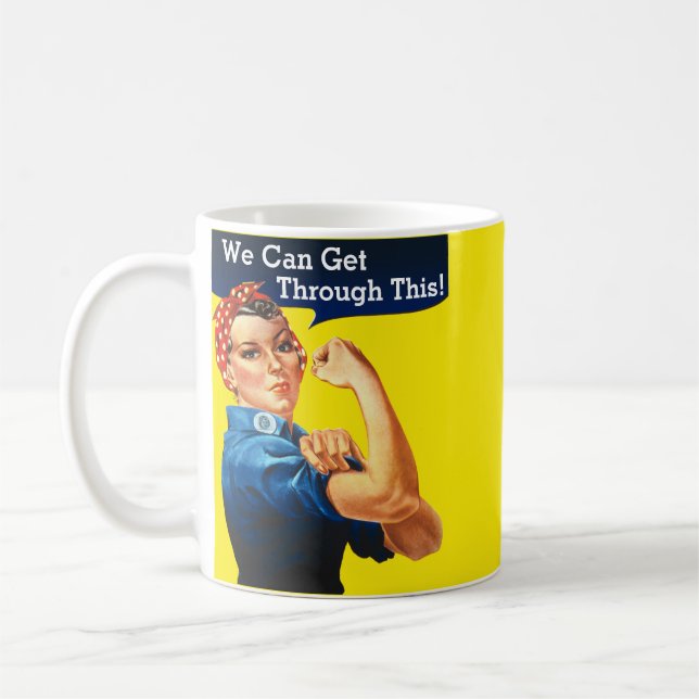 Rosie the Riveter, vi kan ta oss igenom det här! Kaffemugg (Vänster)