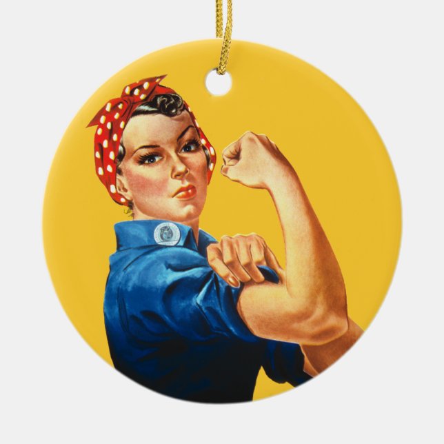 Rosie the Riveter Vintage Feminism Ornament (Framsidan)