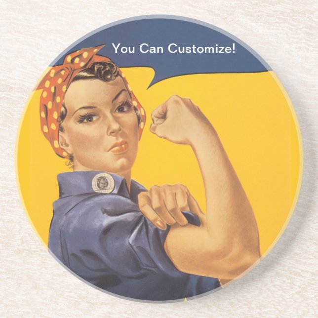 Rosie the Riveter We Can Do It! Your Text Here Underlägg (Framsidan)