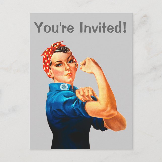 Rosie The Riveter WII Poster Inbjudan Vykort (Framsida)