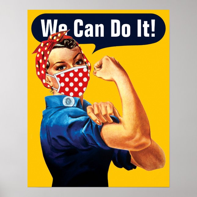 Rosie the Riveter with Mask - add your own Slogan Poster (Framsidan)