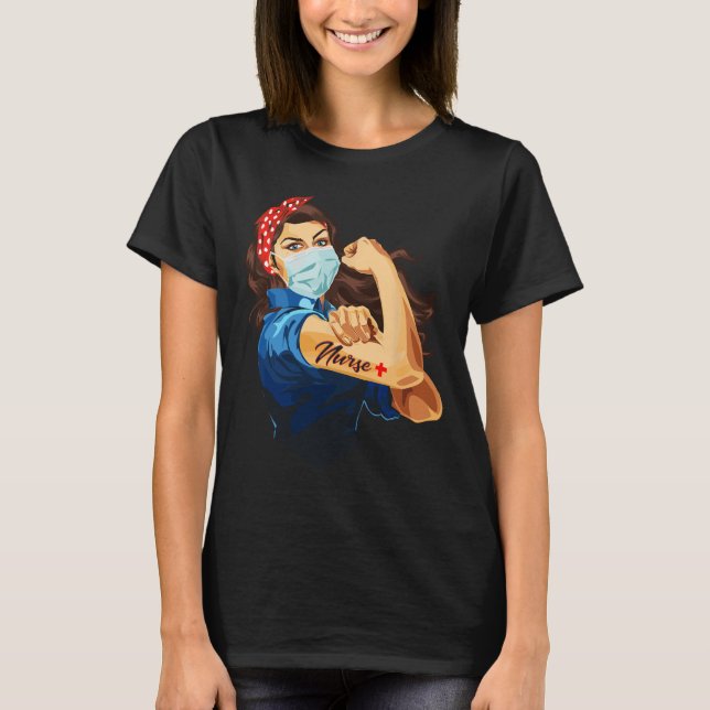 Rosie the Riveter - Woman Nurse T Shirt (Framsida)